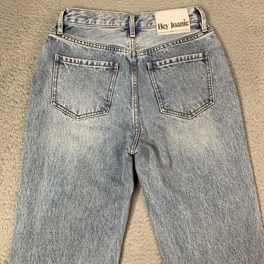 Hey Joanie Y2K 90's straight loose Women's Jeans Size XS 24 Mid Rise 10" - Picture 14 of 15